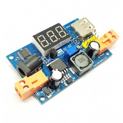 módulo de potencia Paso-Down ajustable LM2596 DC-DC voltímetro LED
