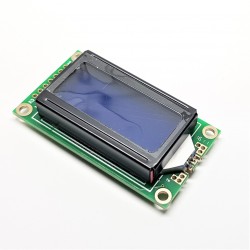 Visualizzazione LCD 0802 (simboli 2 righe 8 colonne) BLU