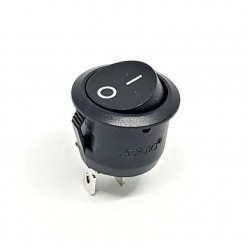 Interruptor basculante, redondo, negro, SPST, On-Off, 6A