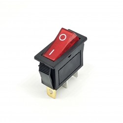 Commutateur à bascule, rouge led lumineux, SPST, On-Off, 15A