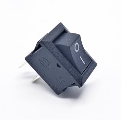 interruttore nero rocker, 10x15mm, SPST, On-Off, 3A