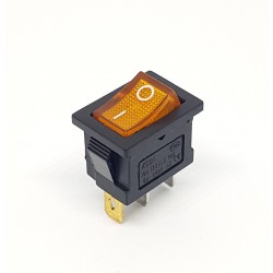 interruttore 20x15mm, giallo brillante, SPST, On-Off, 6A