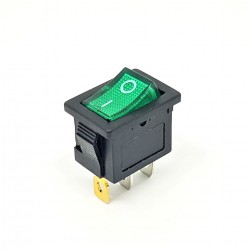 interruttore 20x15mm, verde chiaro, SPST, On-Off, 6A