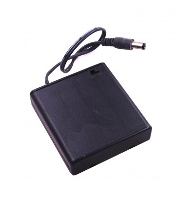 6V box with cover and switch for 4 AA batteries