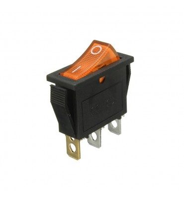 Commutateur à bascule, jaune led lumineux, SPST, On-Off, 15A