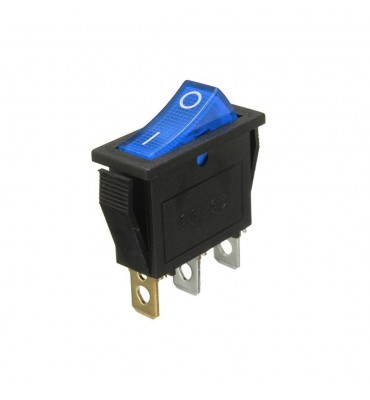 Wippschalter, blau beleuchtete LED, SPST, Ein-Aus, 15A