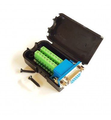 D-SUB DB15 female VGA adapter 16-pin terminal block + box