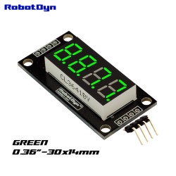 RobotDyn grüne LED-Anzeige 4-stellig, 7-Segment, TM1637, 30x14mm