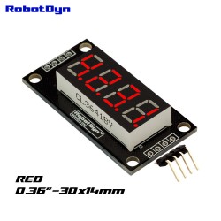 RobotDyn Affichage à LED Rouge 4 chiffres, 7 segments, TM1637, 30x14mm
