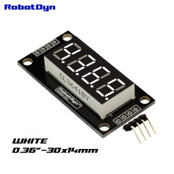 Display LED bianco RobotDyn 4 cifre, 7 segmenti, TM1637, 30x14mm