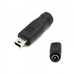 Adattatore caricabatterie da Femmina da 5.5X2.1mm a Maschio Mini USB tipo B
