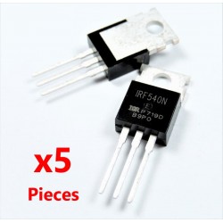 5 Pcs IRF540N Mosfet 100V 33A IRF540 TO-220