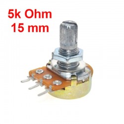 Potenciómetro lineal B5K de 5K ohmios con tuercas y arandelas
