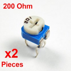 x2 resistencias PC VARIABLE 200 Ohm (201) CARBONO HORIZONTAL rm-065