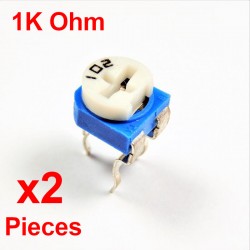 x2 resistencias de PC VARIABLE 1K Ohm (102) CARBONO HORIZONTAL rm-065