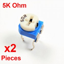 Resistori x2 pezzi VARIABILE 5K Ohm (502) CARBONIO ORIZZONTALE rm-065