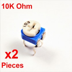 x2 Stück Widerstände VARIABLE 10K Ohm (103) HORIZONTALER KOHLSTOFF rm-065