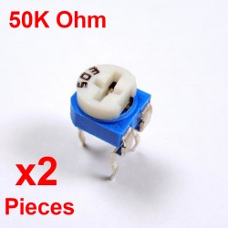 Resistori x2 pezzi VARIABILE 50K Ohm (503) CARBONIO ORIZZONTALE rm-065