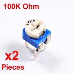 Resistori x2 pezzi VARIABILE 100K Ohm (104) CARBONIO ORIZZONTALE rm-065