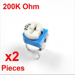 Resistori x2 pezzi VARIABILE 200K Ohm (204) CARBONIO ORIZZONTALE rm-065