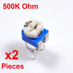 Resistori x2Pcs VARIABILE 500K Ohm (504) CARBONIO ORIZZONTALE rm-065