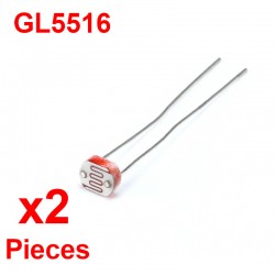 x2 pcs GL5516 Photorésistance 5-10kΩ Résistance photosensible Photoélectrique LDR