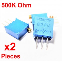 x2 Pcs Potenziometro variabile verticale multiturn da 500K ohm Trimpot 3296W-1-504F