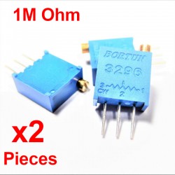 x2 Pcs Potenziometro variabile verticale multiturn da 1M ohm Trimpot 3296W-1-105F