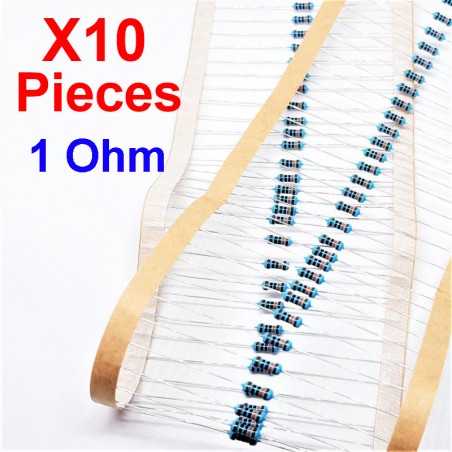 Capa de metal resistencias 1 Ohm resistencia 1//4 W resistencia 0,25w 1r resistors
