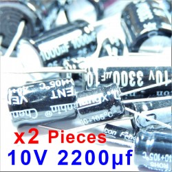 2 Pcs 10V 2200uf ALUMINUM...
