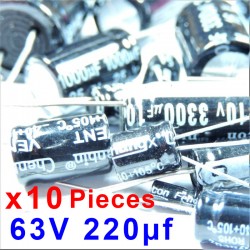 10 Pcs 63V 220uf...