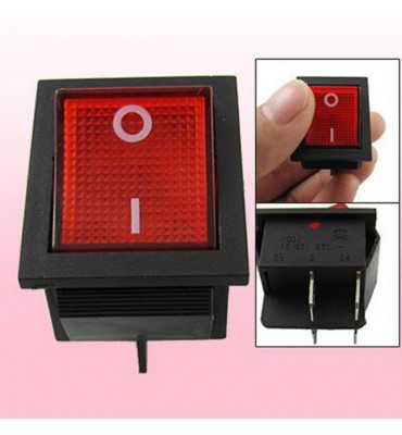 Toggle switch 16A Red indicator DPST 4-pin