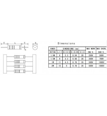 x10 Pcs 51K Ohm Metal Resistance ± 1/% 51K 2W R1231Z