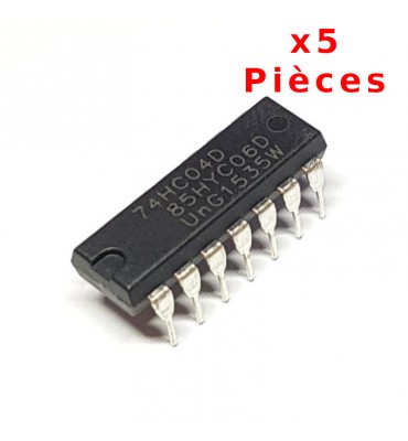 X5 Pcs 74HC04D, Sextuple Inverter DIL14 DIP14