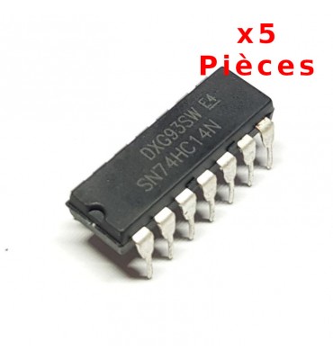 X5 Pcs 74HC14N, Sextuple Inverter Trigger DIL14 DIP14
