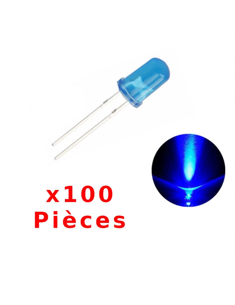 x100 LED Jaune de 5mm diode givrée ronde L090Z