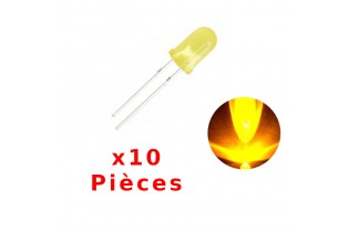 x100 LED Jaune de 5mm diode givrée ronde L090Z